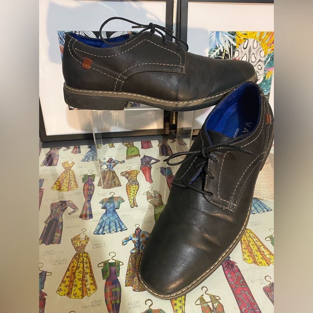 Mens Varese Black Leather Shoes